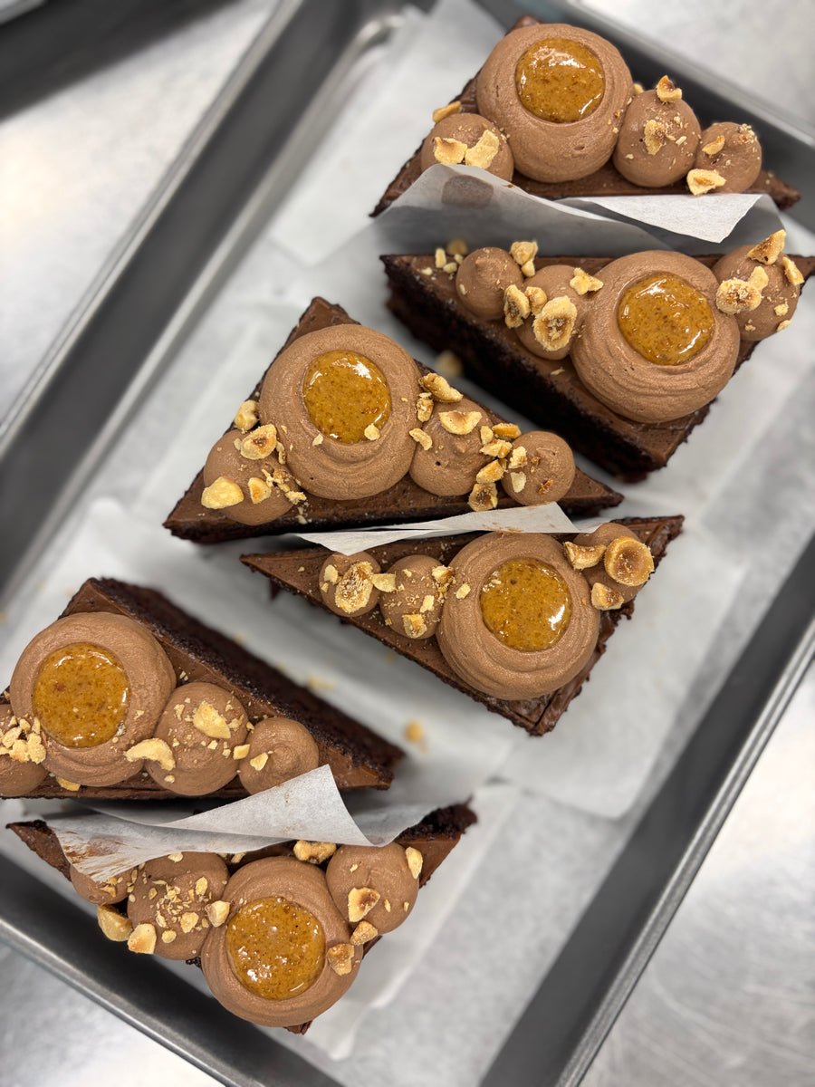 Chocolate Hazelnut Layer Cake BY THE SLICE