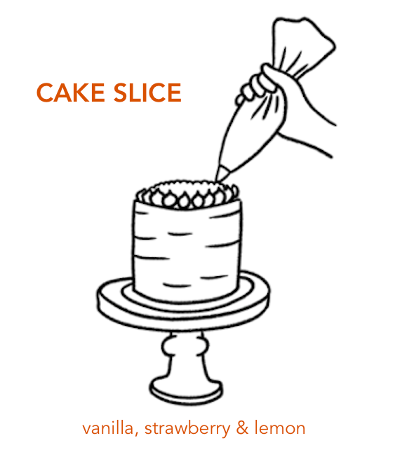 Vanilla, Strawberry & Lemon Cake by the slice
