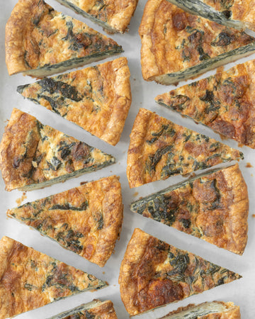 Quiche by the slice: Spinach & Swiss