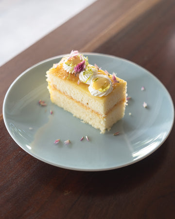 Cake by the Slice: Vanilla, Passion Fruit Curd, Lime Curd & Vanilla Buttercream