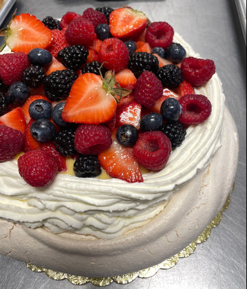 ^Pavlova with Local Passion Fruit or Lemon Curd, Chantilly Cream and Assorted Fresh Berries