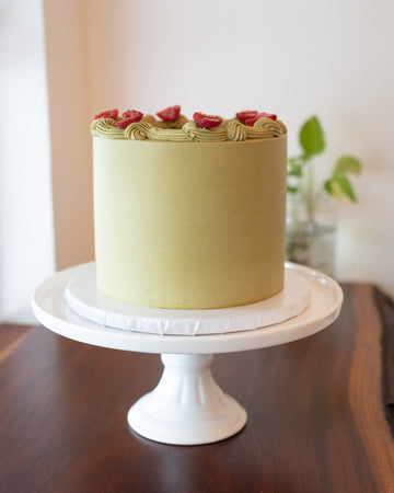 ≈Passion Fruit Raspberry Matcha Cake